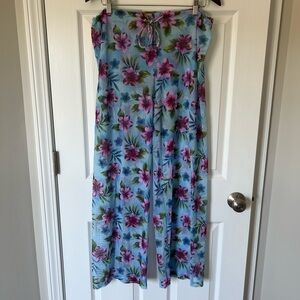 Leilani Beach Cover Up Mesh Drawstring Pants- Hawaiian Print Womens Size M/L